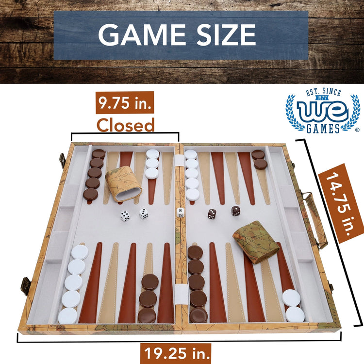 Backgammon | Leatherette Set | Map Style Game - 6