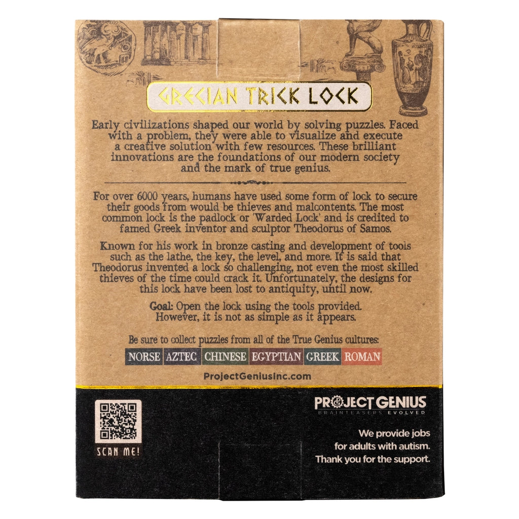 True Genius Lock & Key Puzzles | Grecian Trick Lock