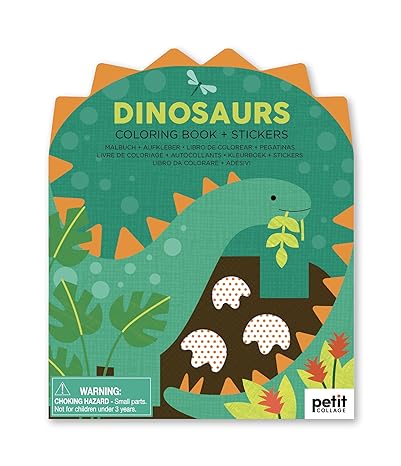 Coloring Book With Stickers Dinosaurs