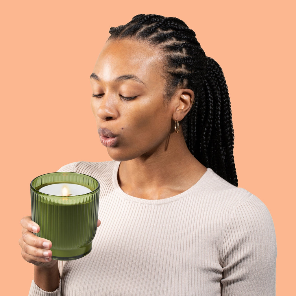 Lifelines | Flameless Candle Diffuser Olive Green Ribbed - 3