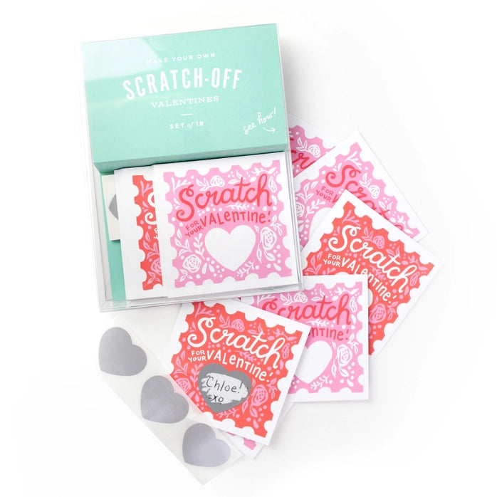 Scratch-Off Valentine Cards- Floral for Ages 6+