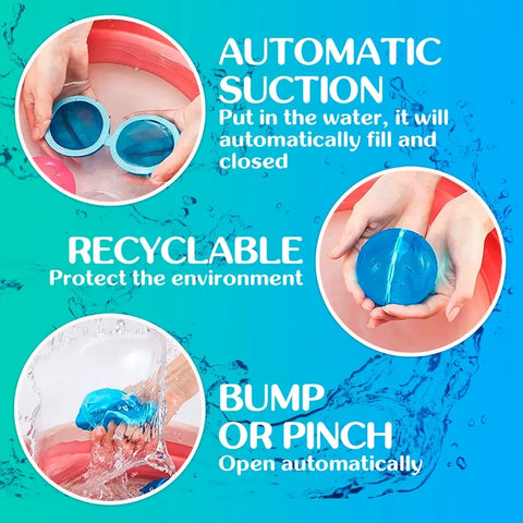Magnetic Reusable Water Balloons Quick Fill Refillable