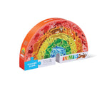 Crocodile Creek Animals 100-piece rainbow-shaped puzzle box featuring colorful illustrated animals