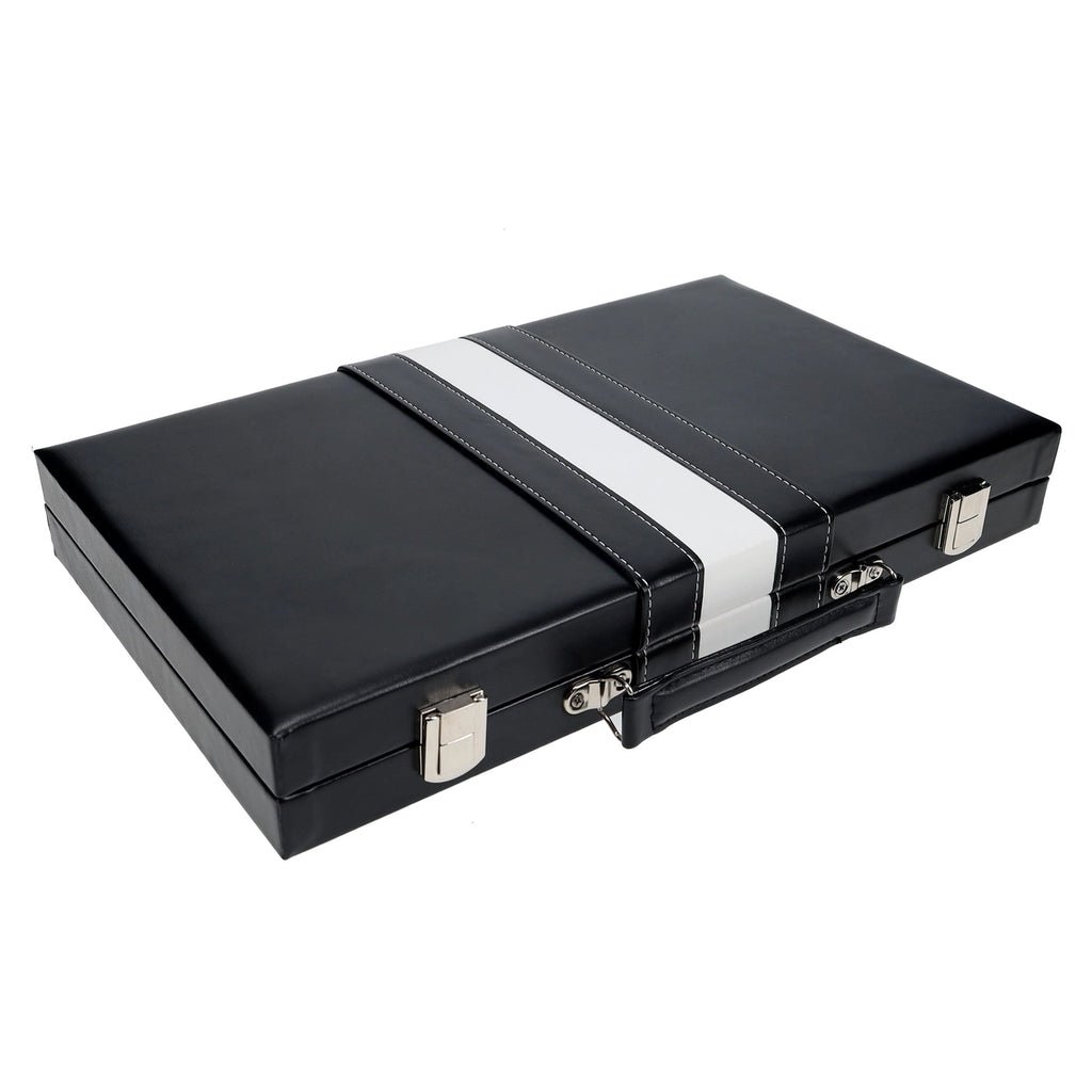Backgammon | Leatherette Set | Black Stripe Game - 8