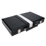 Backgammon | Leatherette Set | Black Stripe Game - 8
