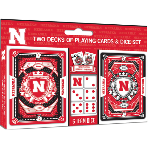 Nebraska Cornhuskers | 2-Pack Playing Cards and Dice Set - 1