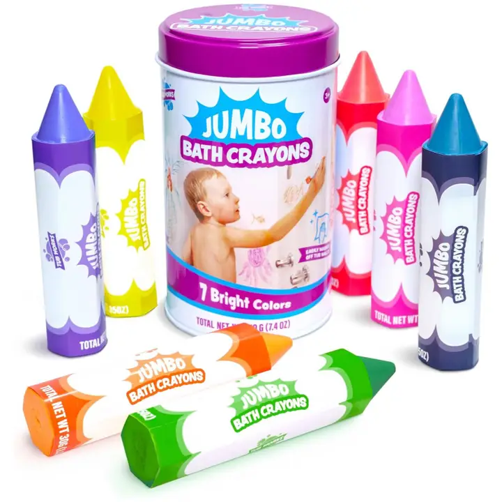 Tub Works | Smooth Jumbo Bath Crayons | 7 Bright Colors | 3+ - 1