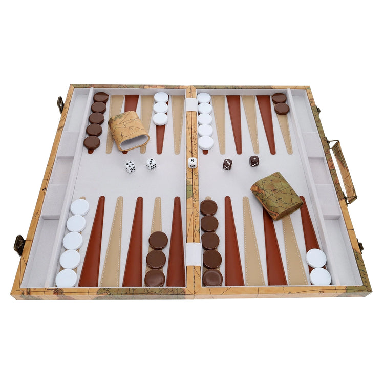 Backgammon | Leatherette Set | Map Style Game - 3