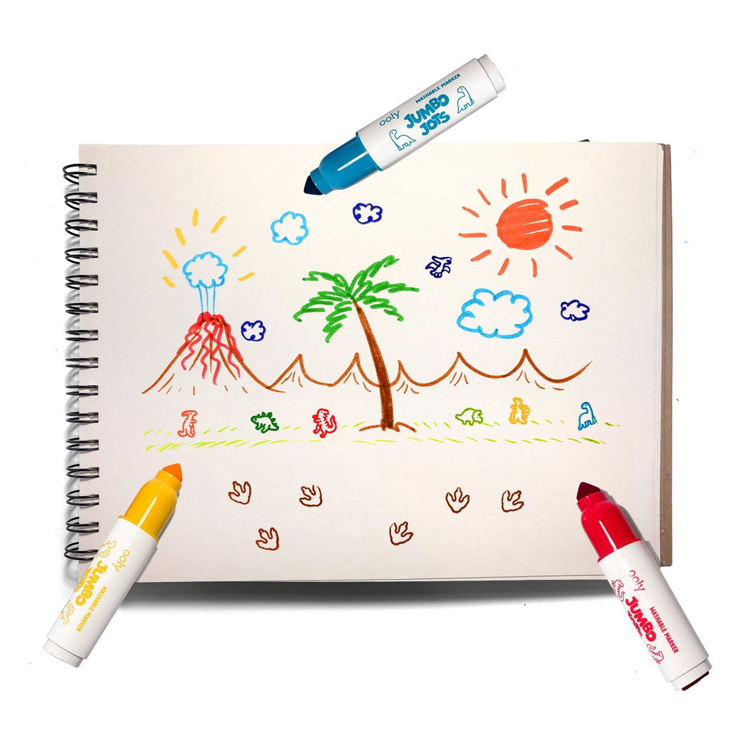 Jumbo Jots 8 Dual Tip | Dinosaur Markers 3+ - 7