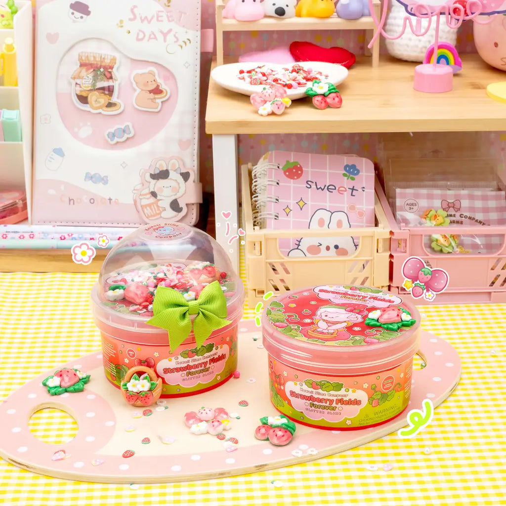 Kawaii Slime | Strawberry Fields Forever Strawberry Scented Glitter Slime - 4