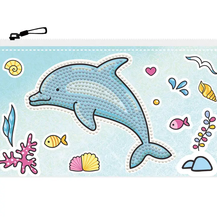 Diamond Dotz Dolphin Party Zipper Pouch DTZ14.009 - CR Toys