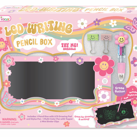 LCD Writing Board Pencil Box | Groovy Flower - 1