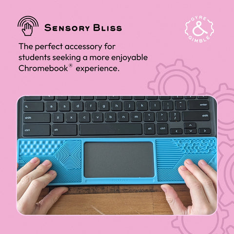 Gidgets | Silicone Sensory Mat That Fits Most Student Chromebooks | Blue - 1