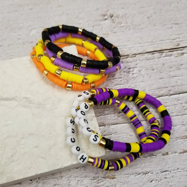 Bracelet Halloween Themed Clay Bracelet Set Of 7 Tw989