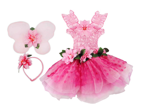 Fairy Blooms Deluxe Dress With Wings & Headband (Size 5-6)