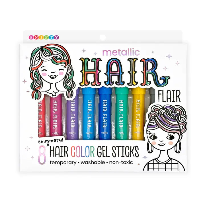 Hair Flair Metallic Set Of 8 Gel Sticks - 1