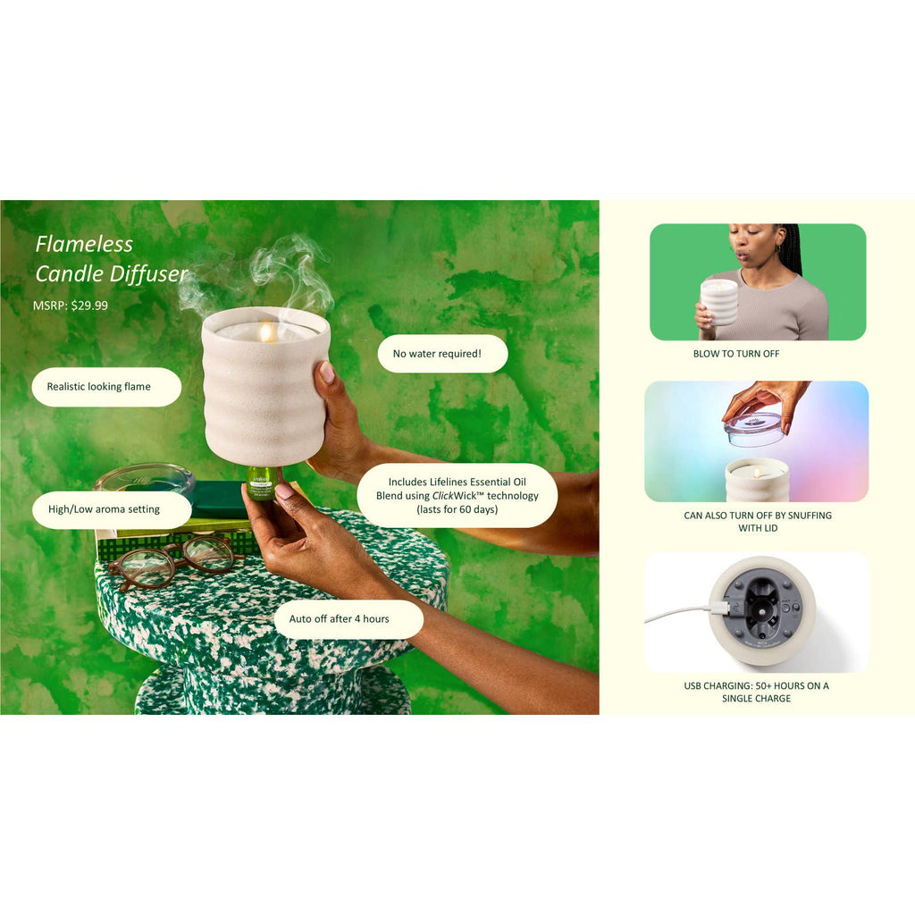 Lifelines | Flameless Candle Diffuser | Bubble Cream - 7