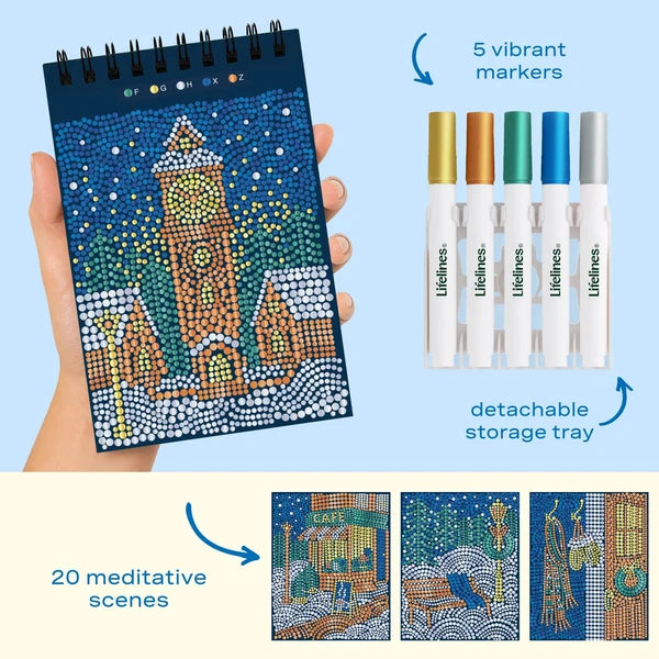 Lifelines | Flow Art Mini | Dot-By-Letter Frosted Village - 2
