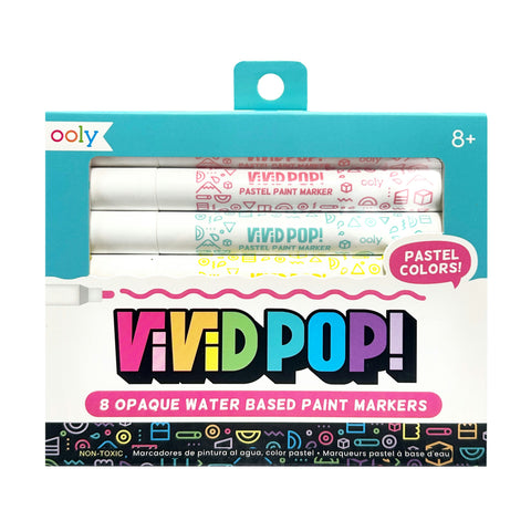 Vivid Pop! 8 Water Based Paint Markers - Pastel For Ages 8+