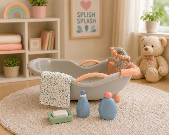 Bathtub | Neutral Color| Fits Up To 17" Doll | 2+ - 2