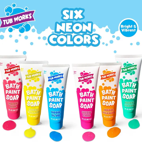 Tub Works | Bath Paint Soap Bath | Neon 6 Pack | Ages 3+ - 1