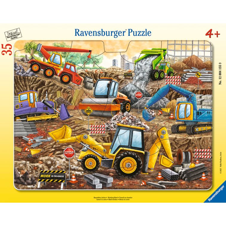 Puzzle | Working Hard | 35 Pc Frame Puzzle 4+ - 2