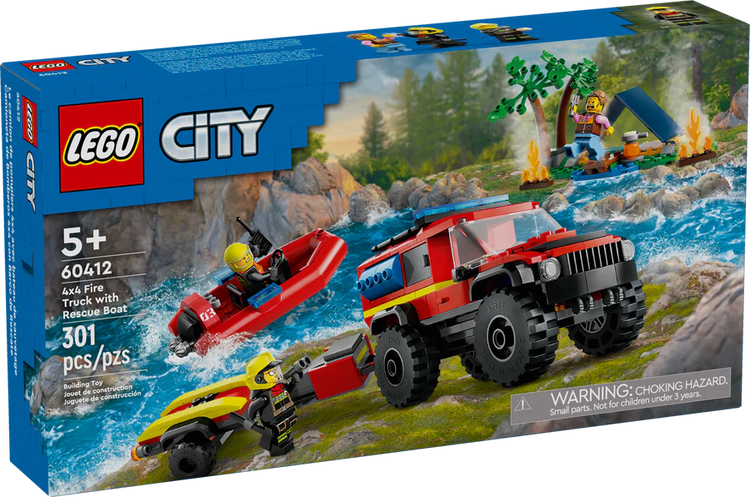Lego City Fire Truck w/Rescue Boat