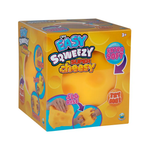ORB Easy Sqweezy Super Cheesy squishy stress ball toy in yellow orange packaging