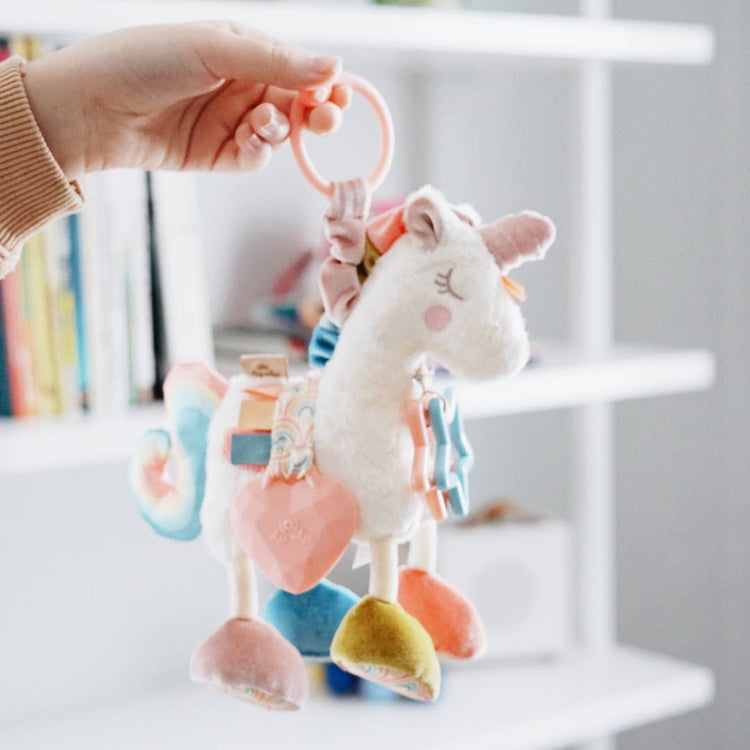 Itzy Friends Link & Love Activity Plush W/Teether | Unicorn - 2