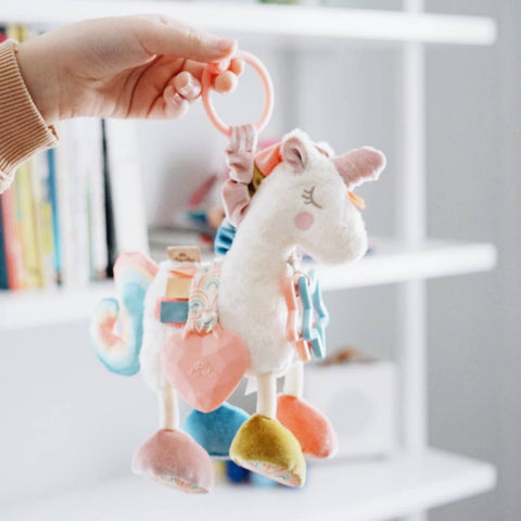 Itzy Friends Link & Love Activity Plush W/Teether | Unicorn - 1