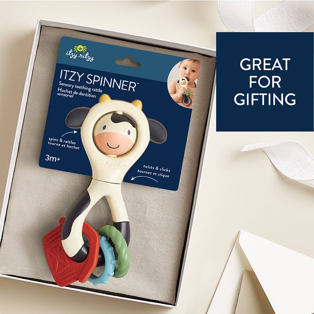 Itzy Spinner | Cow Teething Rattle 0+ - 3