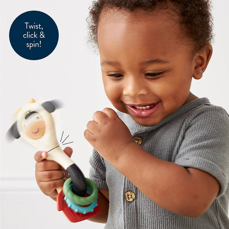 Itzy Spinner | Cow Teething Rattle 0+ - 4