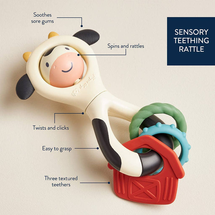 Itzy Spinner | Cow Teething Rattle 0+ - 5