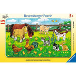 Puzzle | Farm Animals in the Meadow | 15pc Frame Puzzle - CR Toys