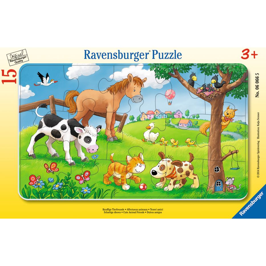 Puzzle | Cute Animal Friends | 15pc Frame Puzzle - CR Toys