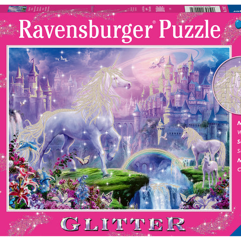 Unicorn Kingdom 100 Pc Glitter Puzzle For Ages 6+