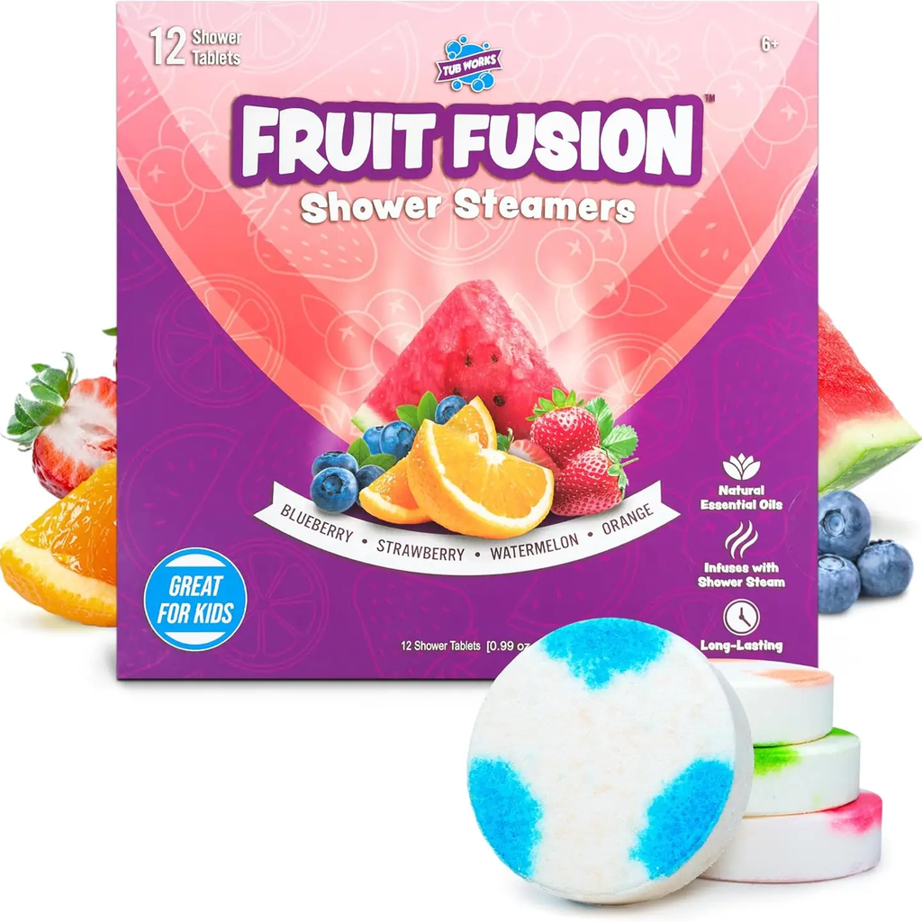 Tub Works | Fruit Fusion|  Shower Steamers For Kids | Variety 12 Pack - 1