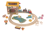 Farm Play World W/Wooden Train Tracks