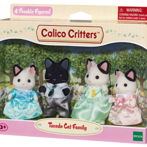 Calico Critter Tuxedo Cat Family