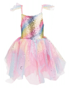 Gown | Rainbow Fairy Dress & Wings | Multi | Size 5-6 - 1