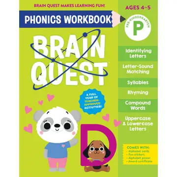 Brain Quest Phonics Workbook: Pre-Kindergarten - CR Toys