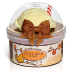 Kawaii Slime Company Root Beer Float slime kit with vanilla ice cream scoop topper and decorative bow