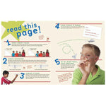 Interior spread of Klutz Book of Paper Airplanes showing folding instructions and a child holding a paper airplane