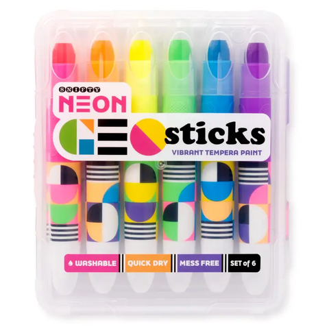 Geo Sticks | Neon Tempera | Paint Set of 6 - 1