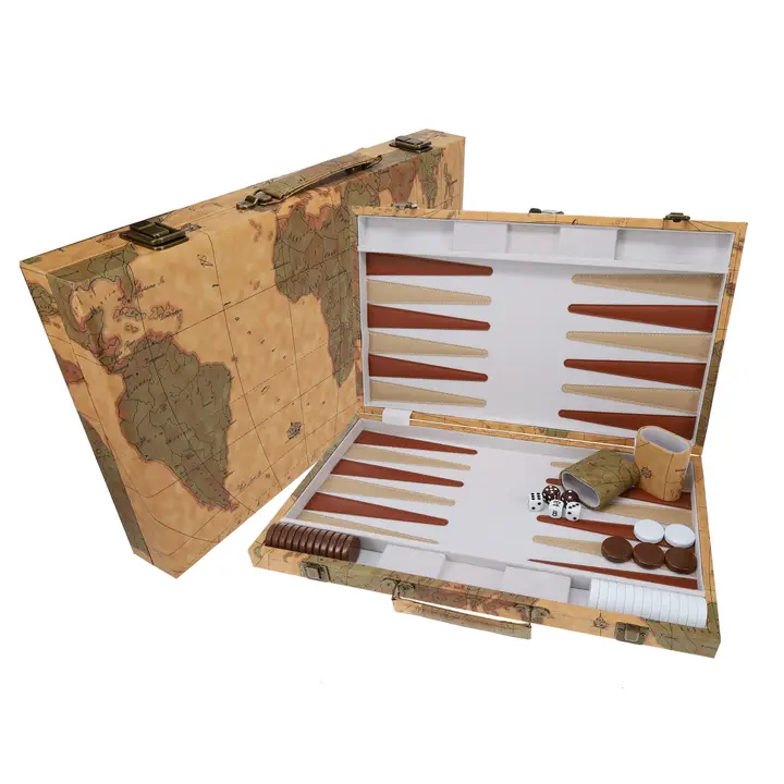 Backgammon | Leatherette Set | Map Style Game - 1