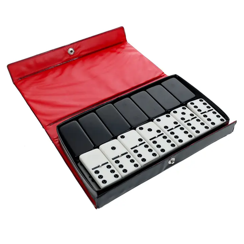Dominoes | Double 6 | Black & White | Club Size Game - 1