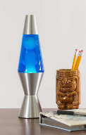 Lava Lamp | 11.5 Inch White Blue Silver - 3