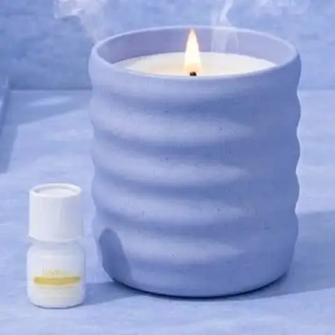 Lifelines Flameless Candle Diffuser | Bubble Periwinkle w/ Very Vanilla Essential Oil Scent - 6