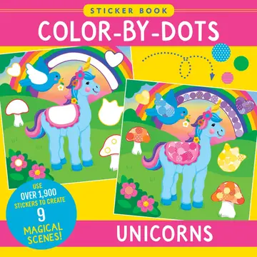 Color-By-Dots Sticker Book - Unicorns