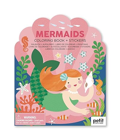 Coloring Book With Stickers Book Mermaids